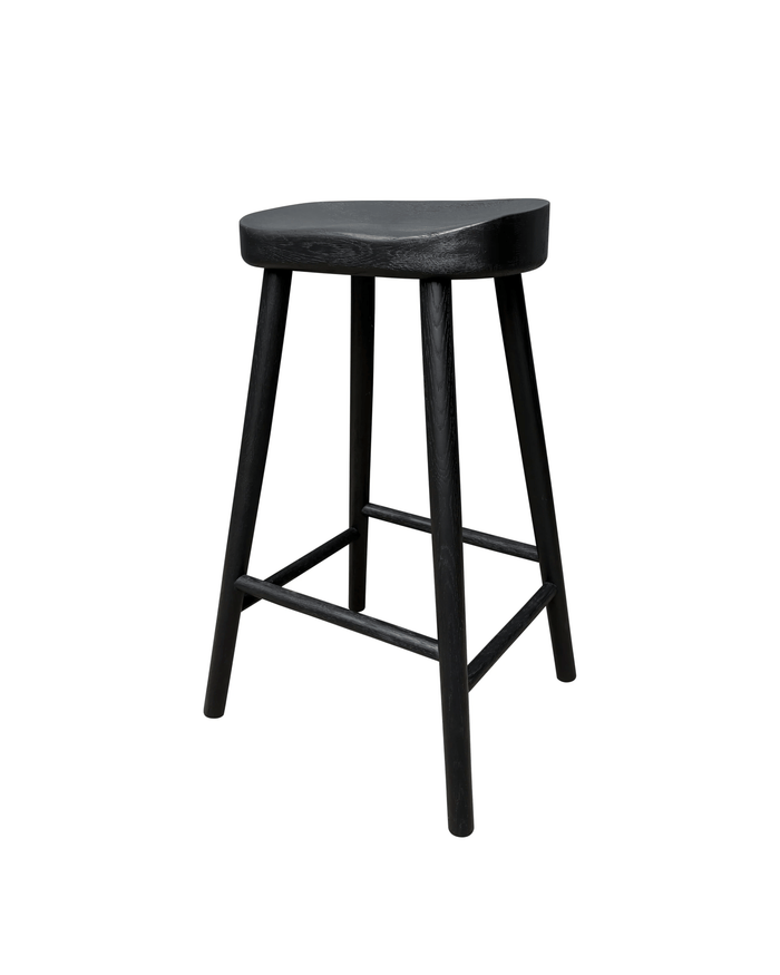 Napa Barstool - Solid American White Oak - Black