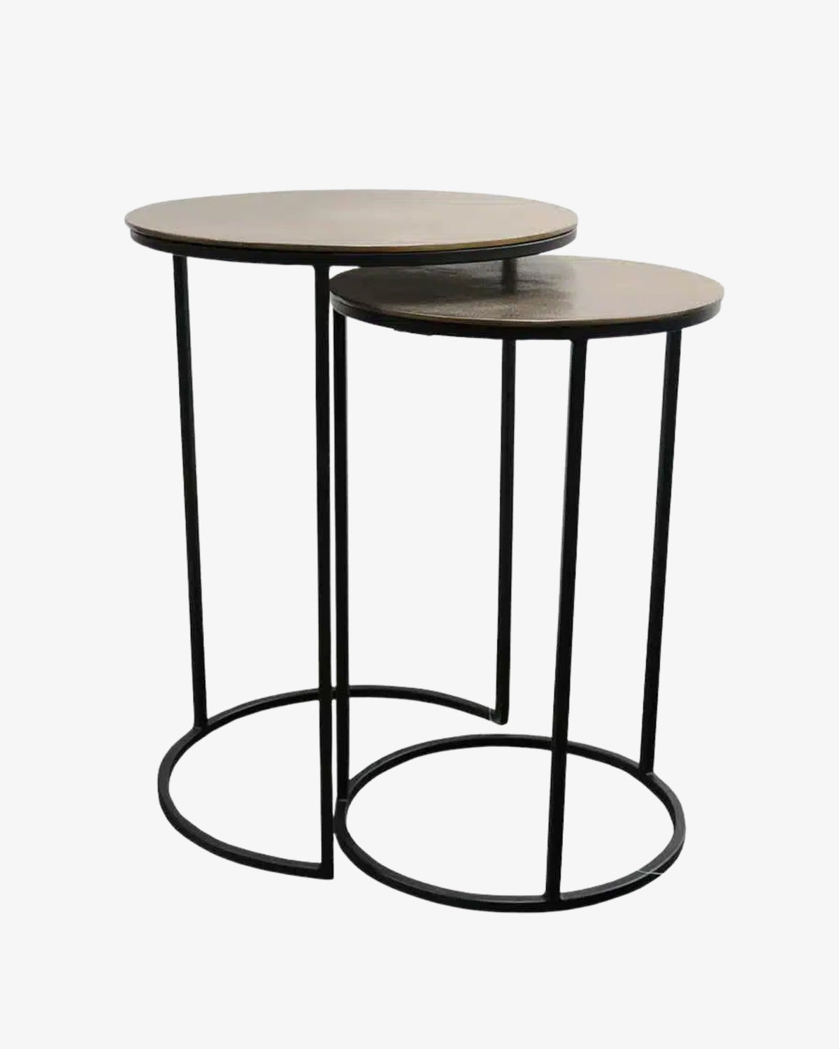 Palms Nest of 2 Side Tables - Antique Brass