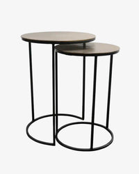 Palms Nest of 2 Side Tables - Antique Brass