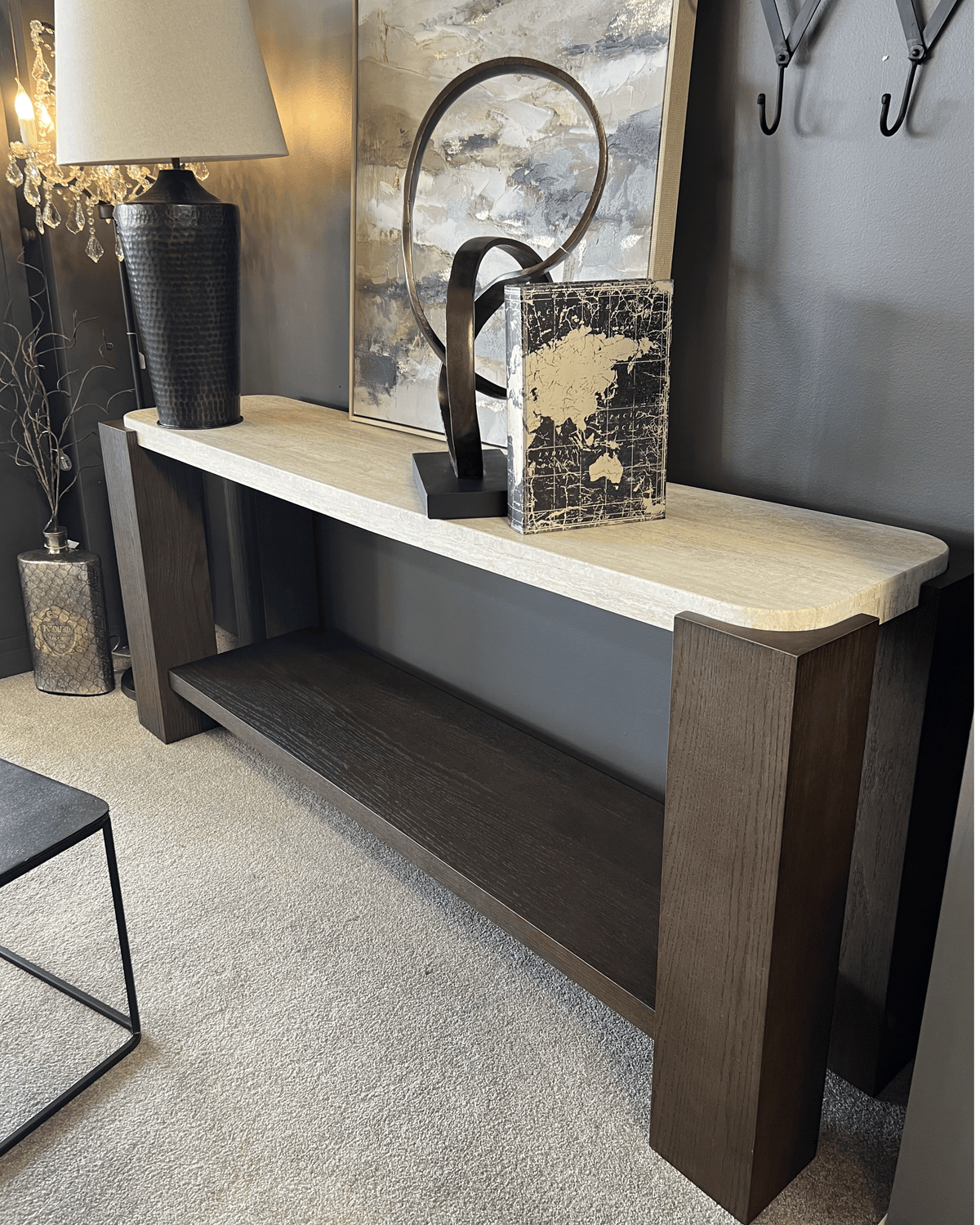 Atlas Travertine Console