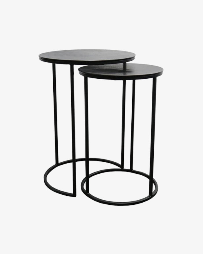 Palms Nest of 2 Side Tables - Antique Black
