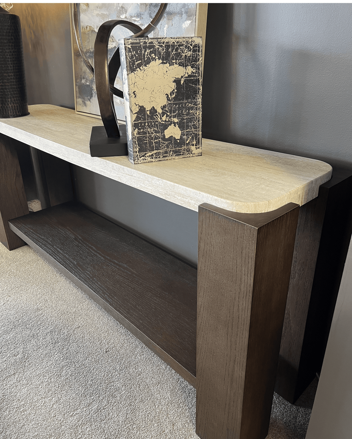 Atlas Travertine Console