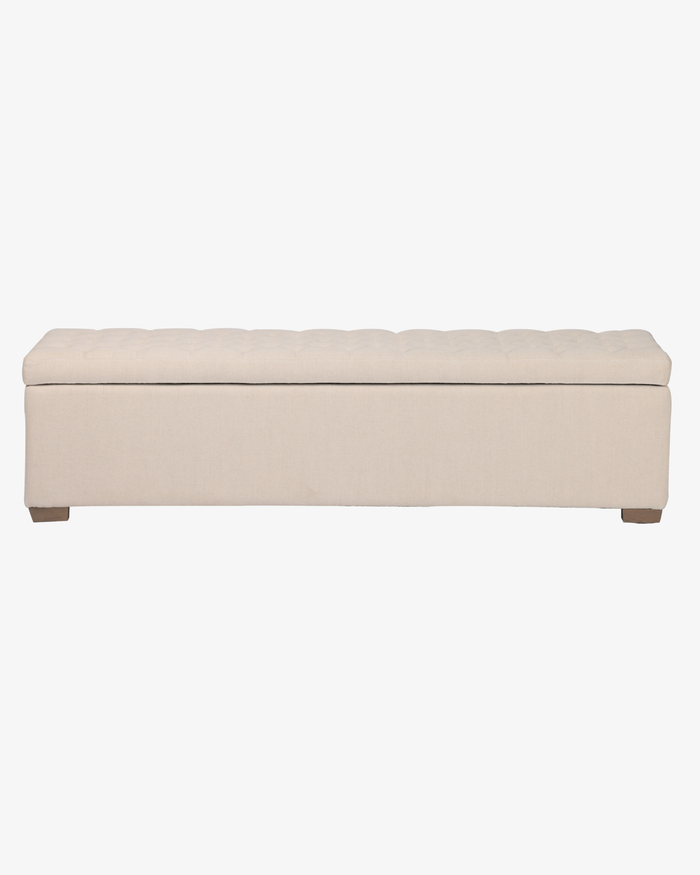 Harvey Blanket Box / Storage Ottoman - Natural Linen