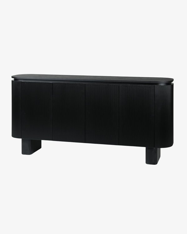 Gracie Ribbed Black Sideboard