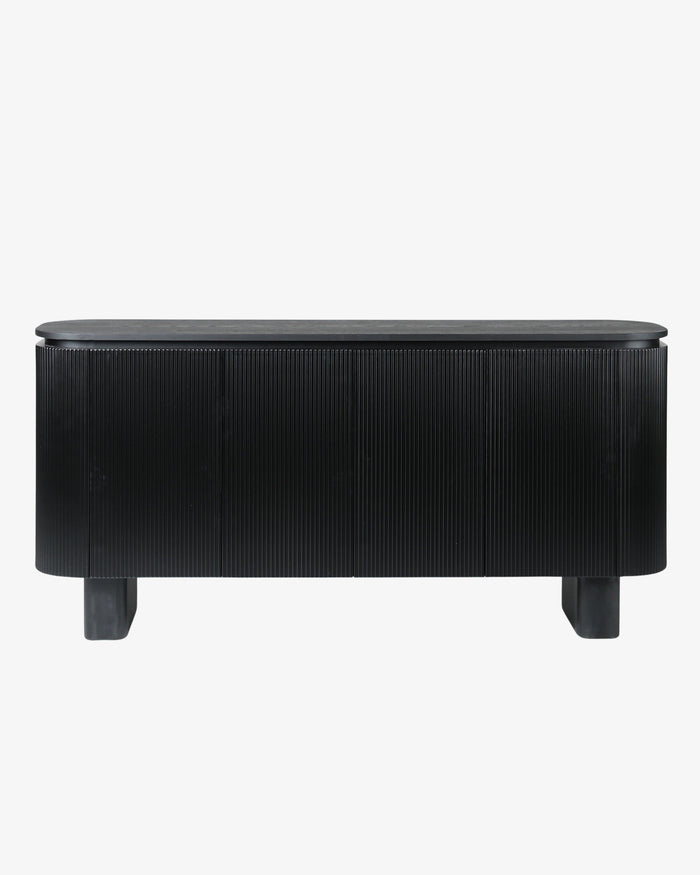 Gracie Ribbed Black Sideboard