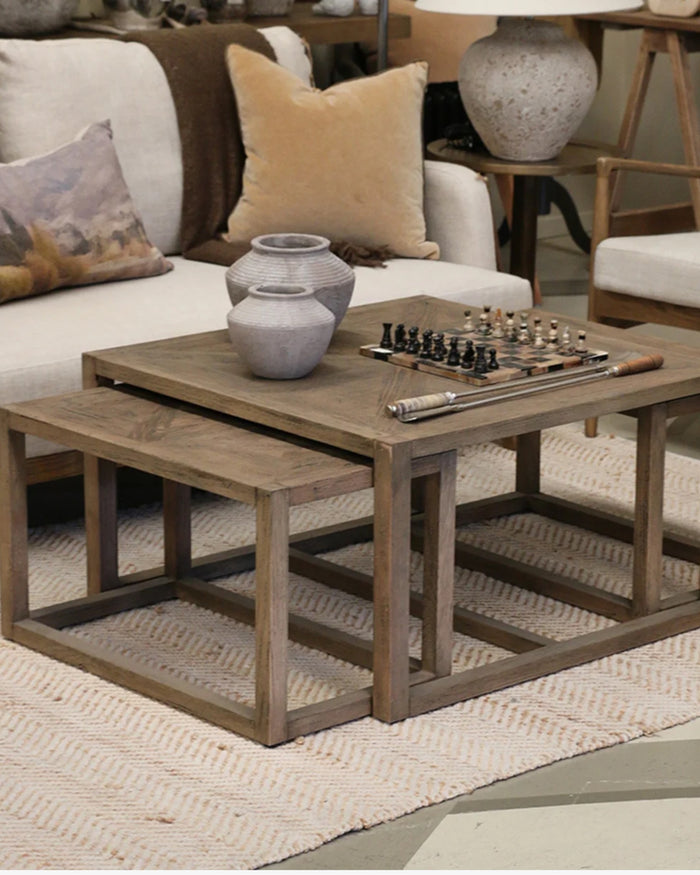 Omaha Natural Oak Coffee Tables - Nest of 3