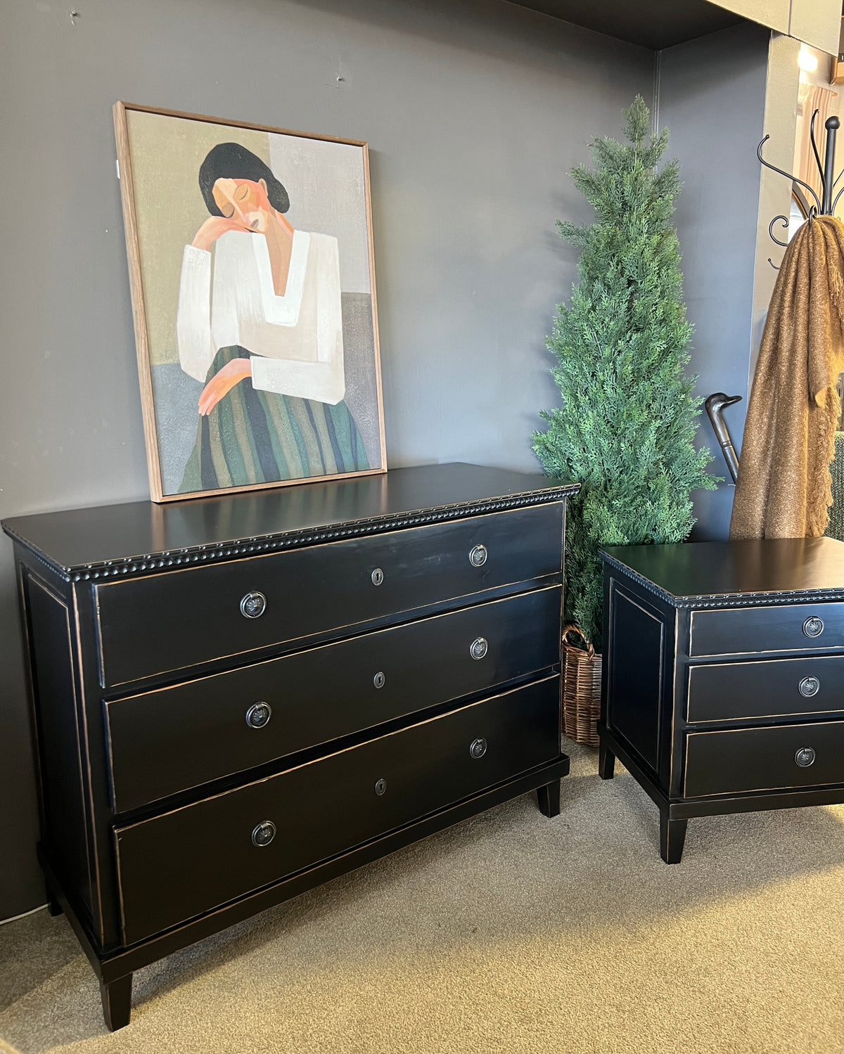 Princeton Black Bedside Table