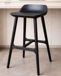 Cortez Barstool - Solid American White Oak - Black