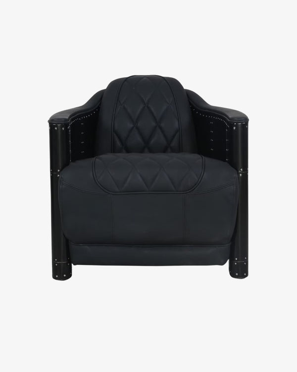 Deus Leather Armchair - Black