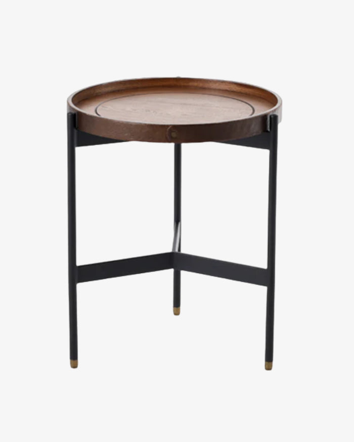 Corelli Round Side Table - Walnut