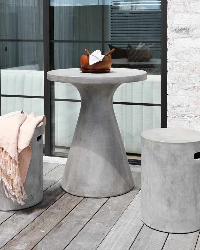 Corfu Pedestal Concrete Outdoor Dining Table - 65cm
