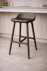 Cortez Barstool - Solid American White Oak - Dark Brown