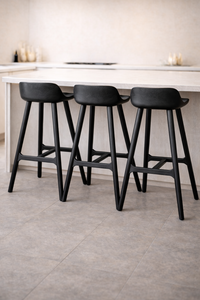 Cortez Barstool - Solid American White Oak - Black