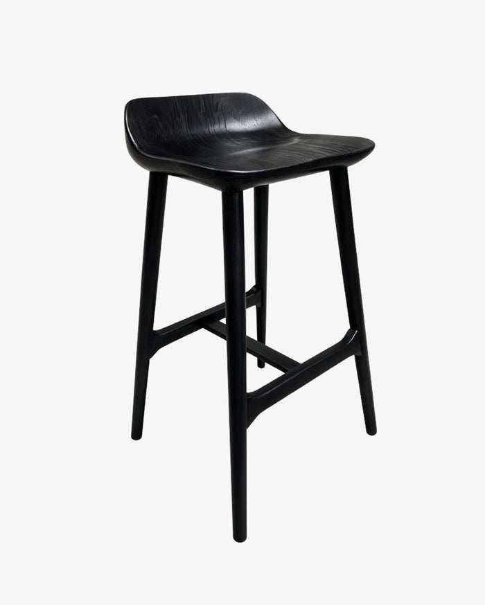 Cortez Barstool - Solid American White Oak - Black