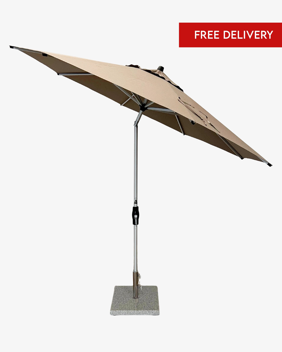 Greenslades Costa Tilting Outdoor Umbrella - 2.7m Octagonal - Taupe