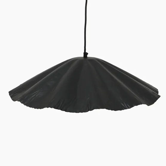 Crimped Pendant - Black and Gold - Small