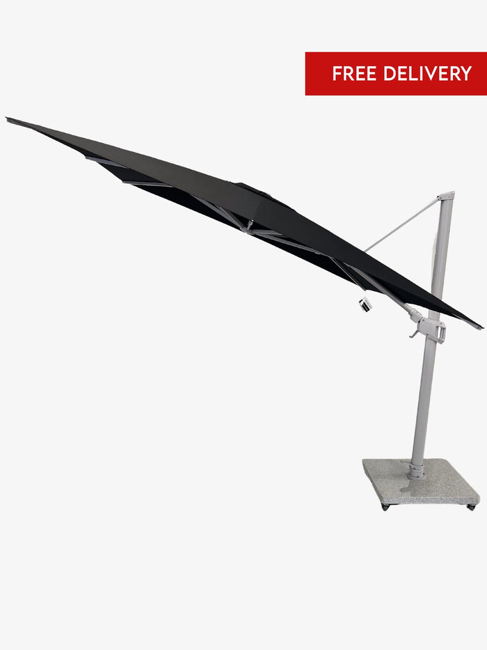 Greenslades Cuba Cantilever Umbrella - Horizontal & Vertical Tilt - 3.0m Square - Black