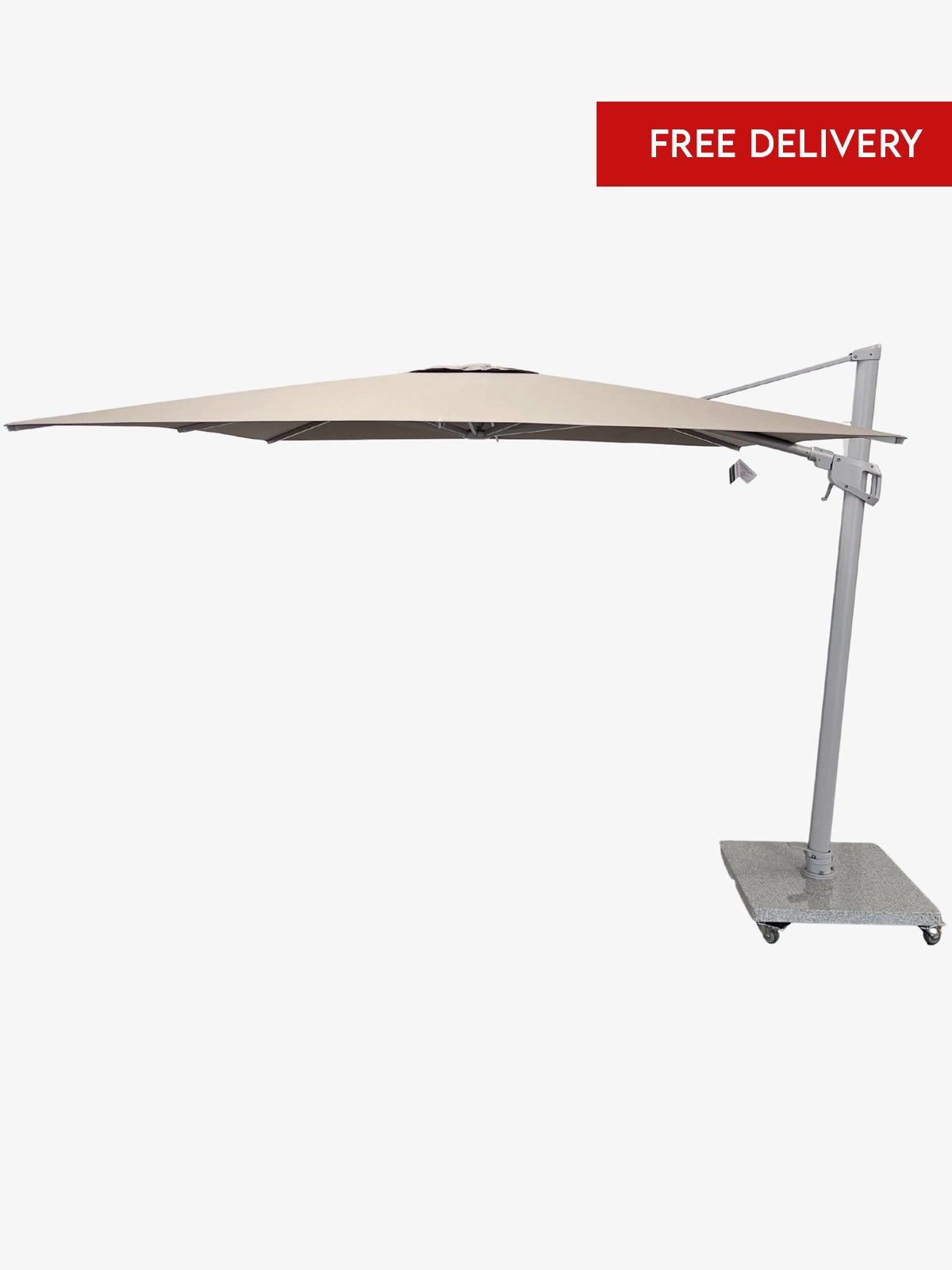 Greenslades Cuba Cantilever Umbrella - Horizontal & Vertical Tilt -  3.0m Square - Taupe