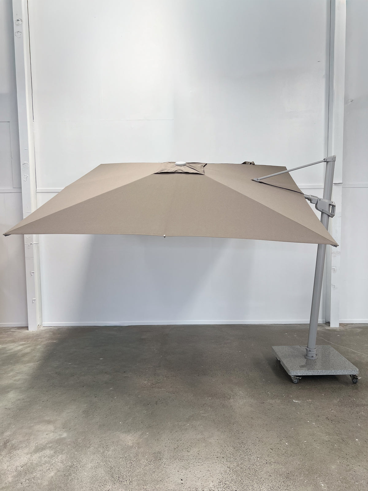 Greenslades Cuba Cantilever Umbrella - Horizontal & Vertical Tilt -  3.0m Square - Taupe