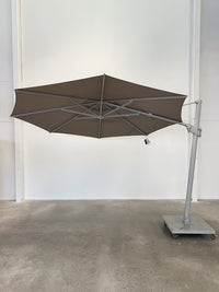 Greenslades Cuba Cantilever Umbrella - Horizontal & Vertical Tilt -  3.5m Octagonal - Taupe