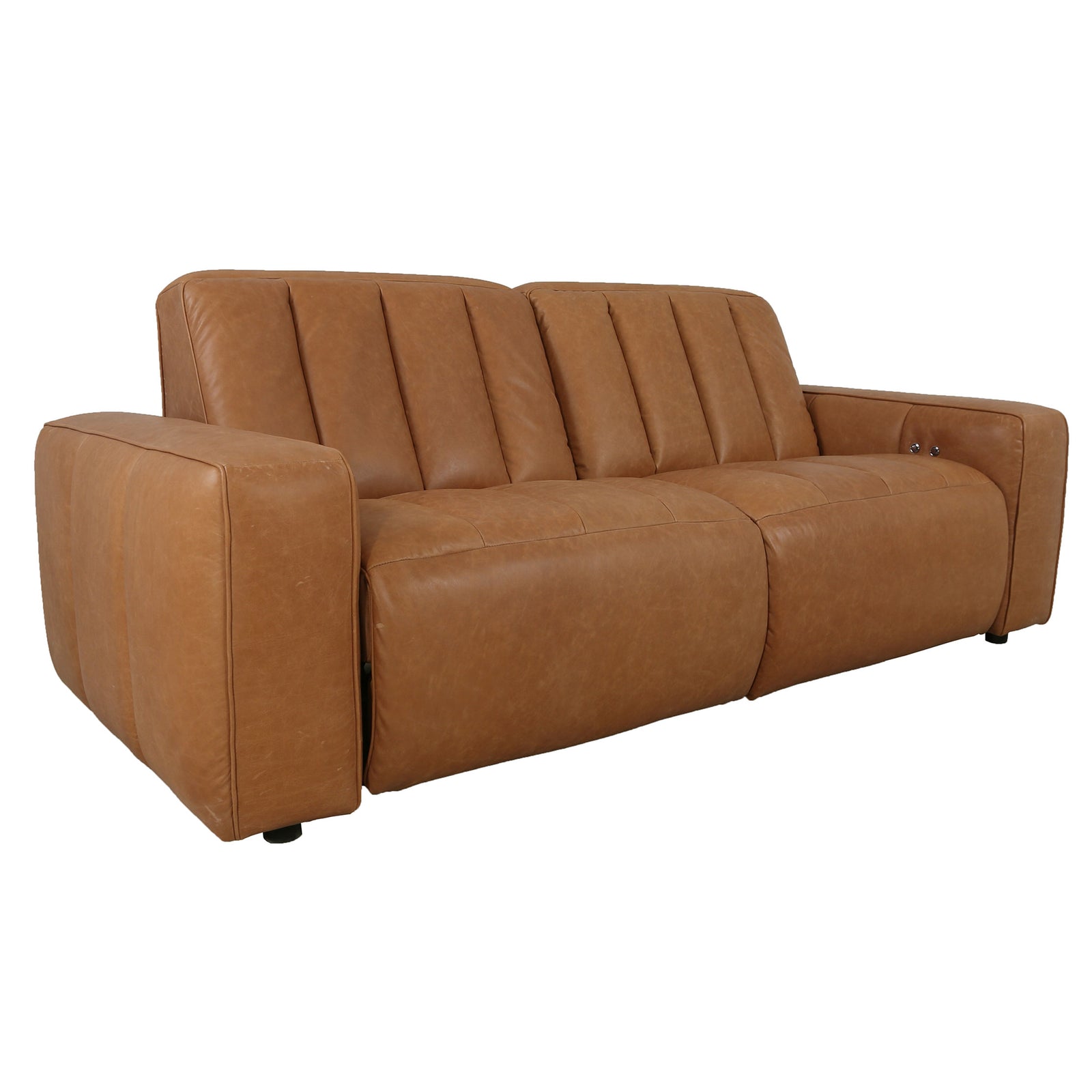 Detroit Leather Electric Recliner Sofa - Vintage Tan
