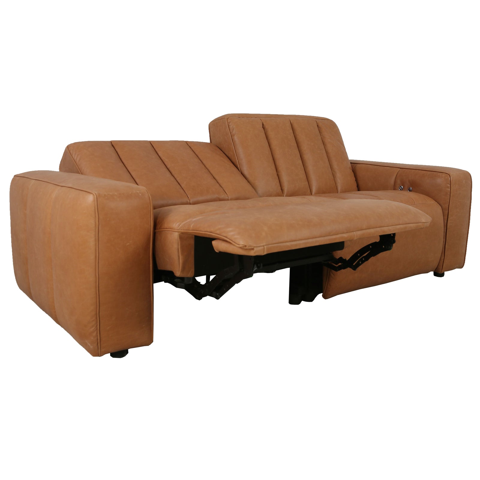 Detroit Leather Electric Recliner Sofa - Vintage Tan