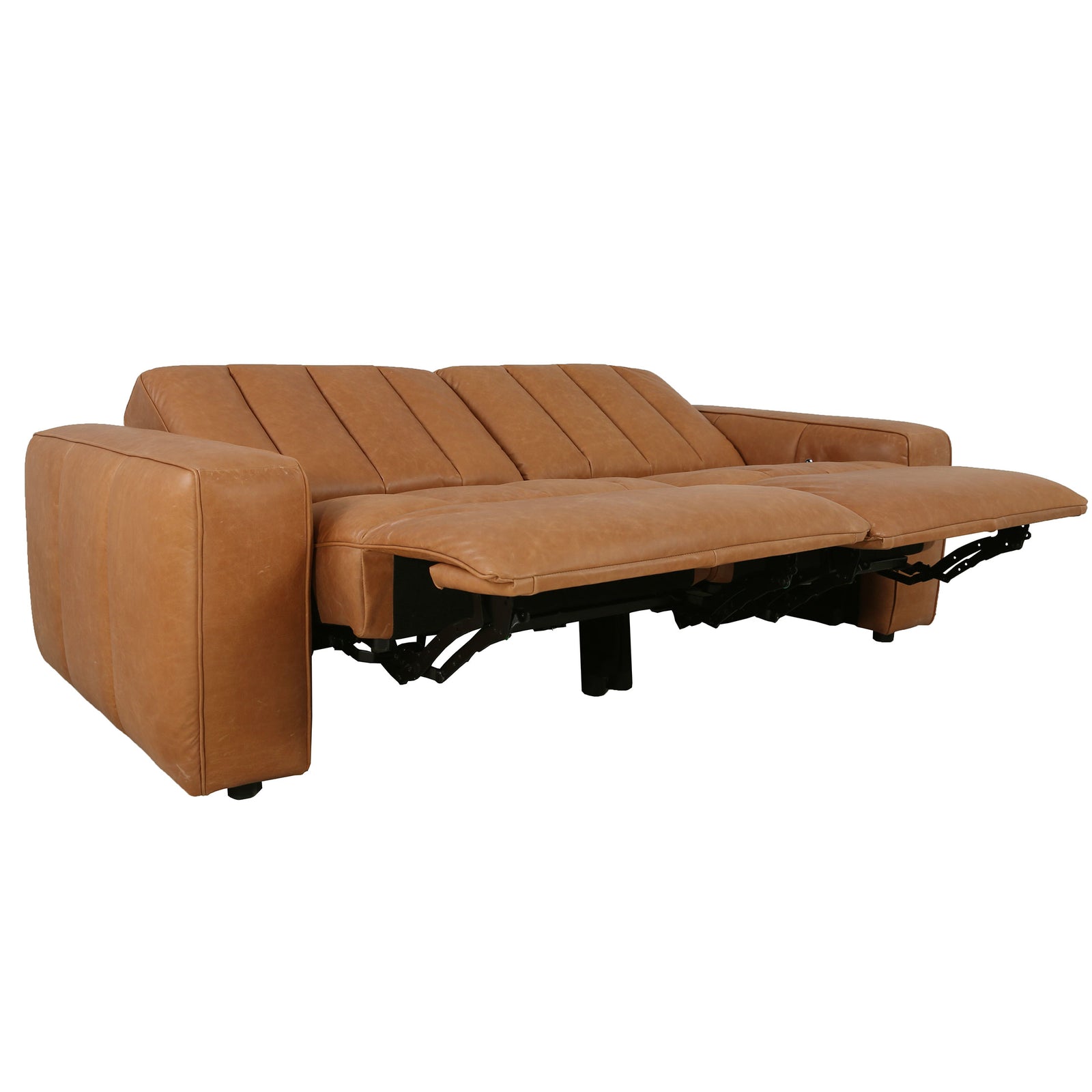 Detroit Leather Electric Recliner Sofa - Vintage Tan