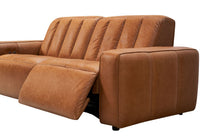 Detroit Leather Electric Recliner Sofa - Vintage Tan