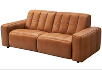 Detroit Leather Electric Recliner Sofa - Vintage Tan