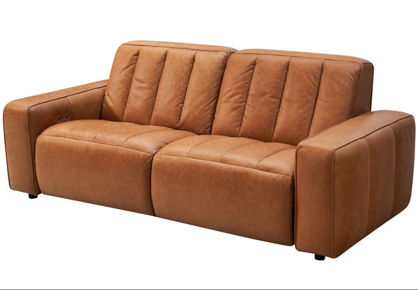 Detroit Leather Electric Recliner Sofa - Vintage Tan