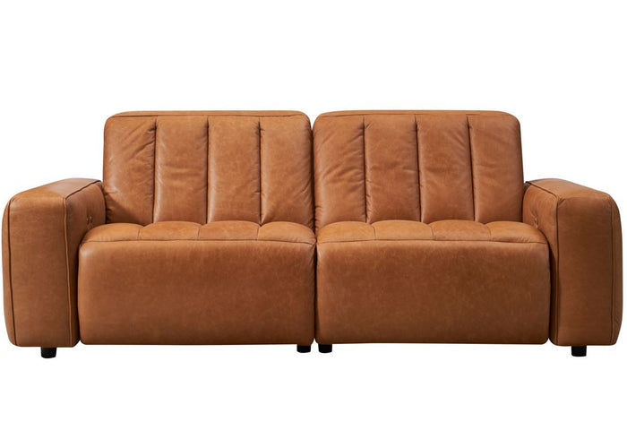 Detroit Leather Electric Recliner Sofa - Vintage Tan