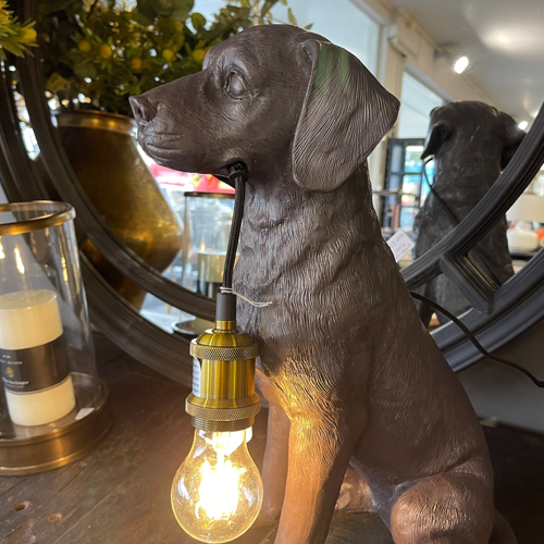 Labrador Dog Table Lamp - Chocolate