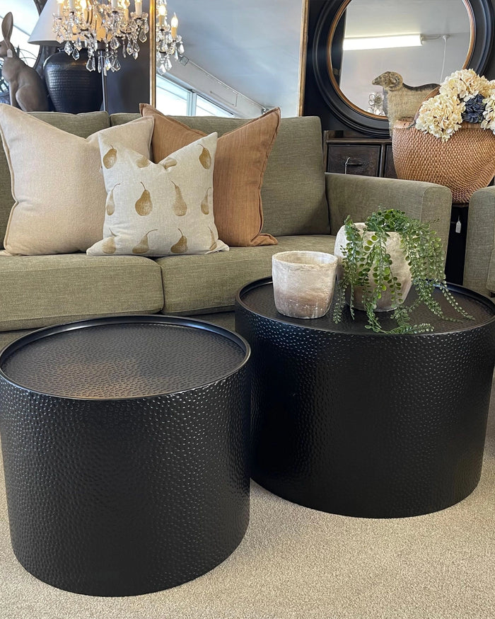 Black Drum Coffee Tables - Set of 2