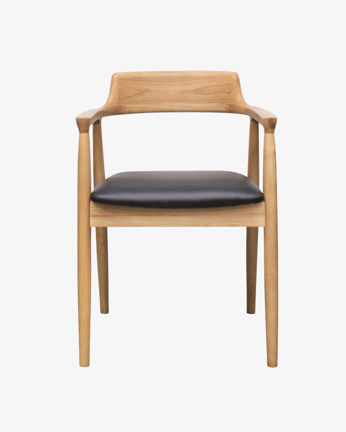 Ealing Dining Chair - Natural with Black Leather