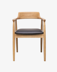 Ealing Dining Chair - Natural with Black Leather