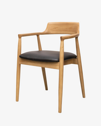 Ealing Dining Chair - Natural with Black Leather