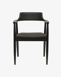 Ealing Dining Chair - Black Frame/ Black Leather Seat