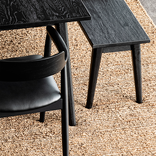 Ealing Dining Chair - Black with Black Leather