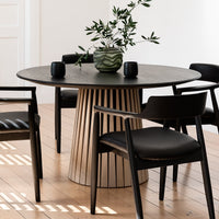 Ealing Dining Chair - Black with Black Leather