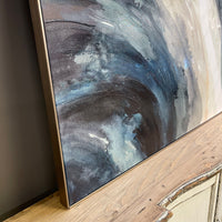 Flow Framed Canvas Print with Hand Painting - 130 x 150cm