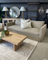 Fitzroy 3 Seater Slipcover Sofa - Khaki