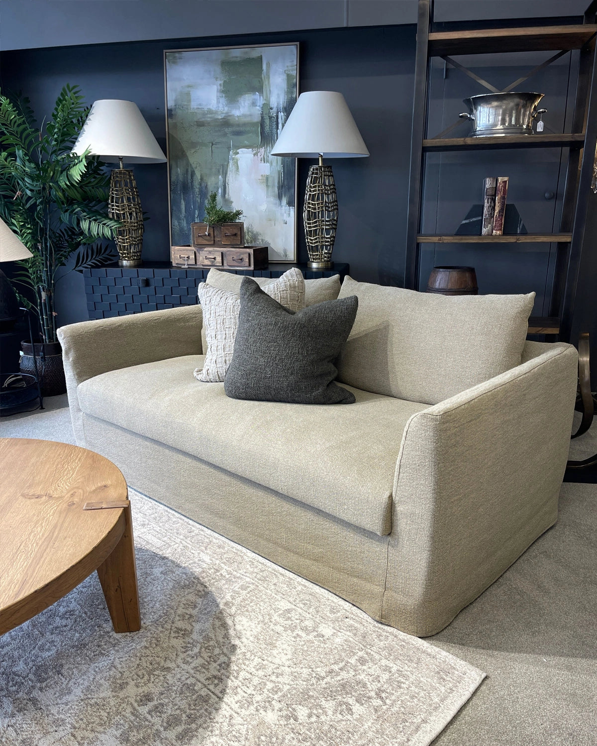 Fitzroy 2.5 Seater Slipcover Sofa - Khaki