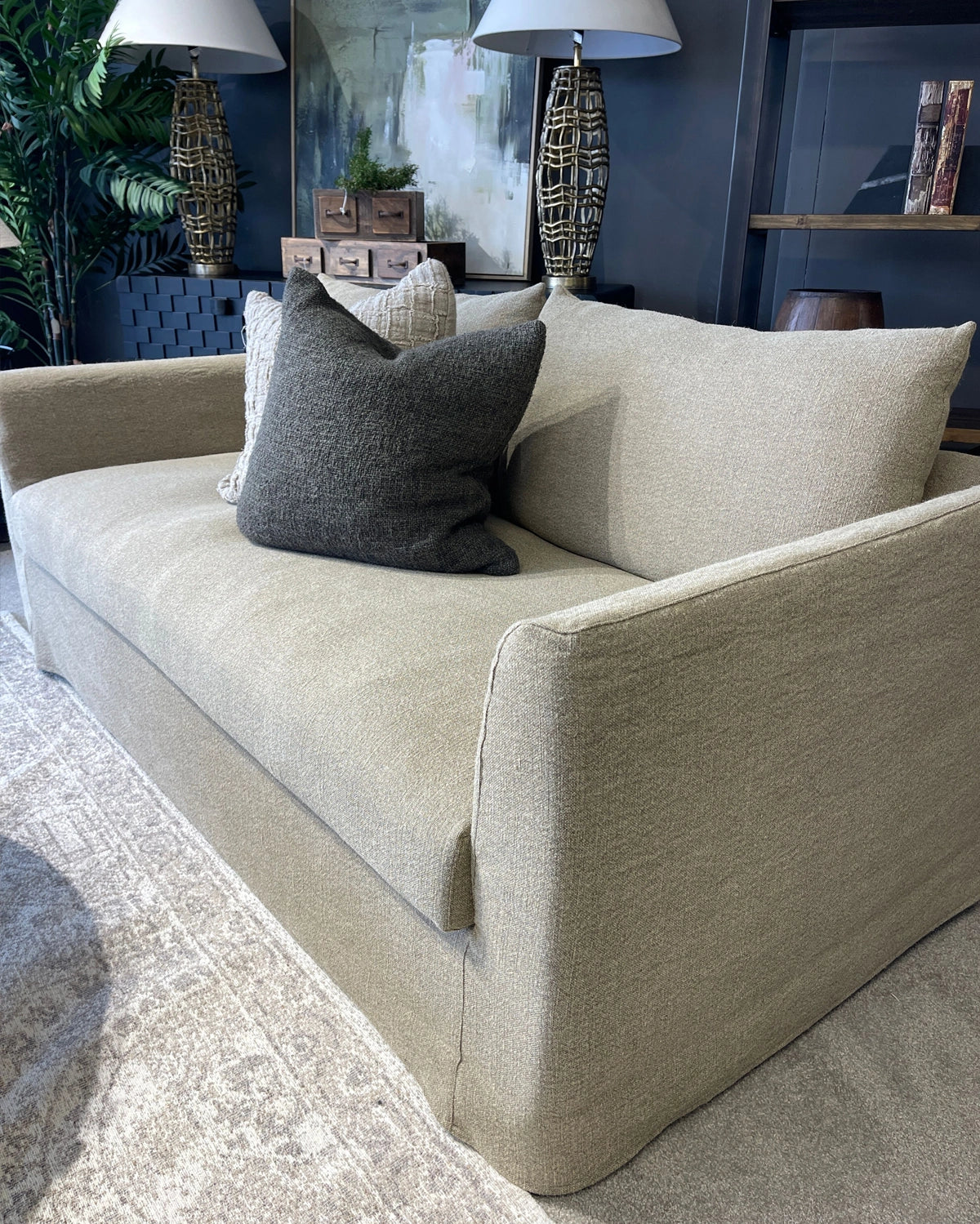 Fitzroy 2.5 Seater Slipcover Sofa - Khaki