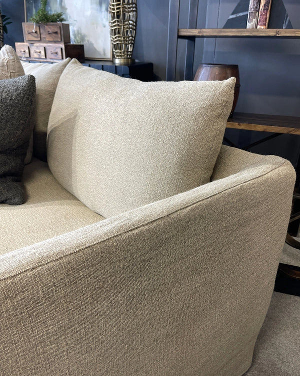 Fitzroy 3 Seater Slipcover Sofa - Khaki