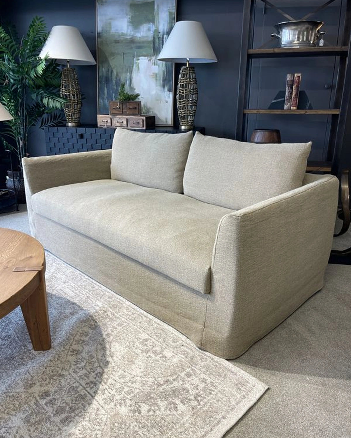 Fitzroy 2.5 Seater Slipcover Sofa - Khaki