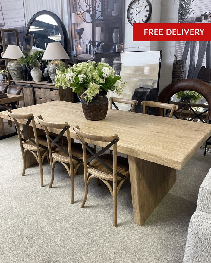 Florida Solid Elm Dining Table - 240CM
