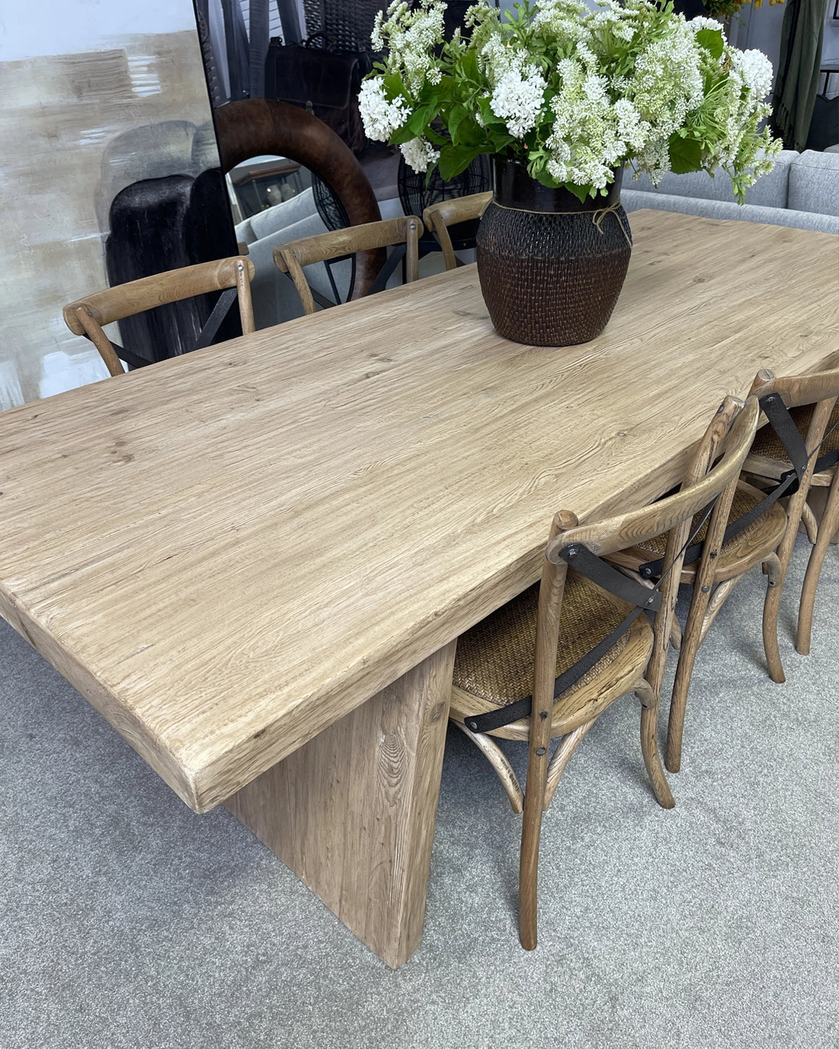 Florida Solid Elm Dining Table - 240CM