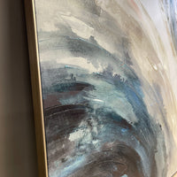 Flow Framed Canvas Print with Hand Painting - 130 x 150cm