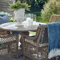 French Outdoor Teak Round Dining Table - 1200