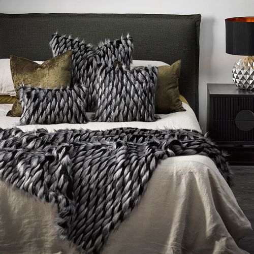Heirloom NZ Made Faux Fur Throw - 150x180cm - Guinea Fowl